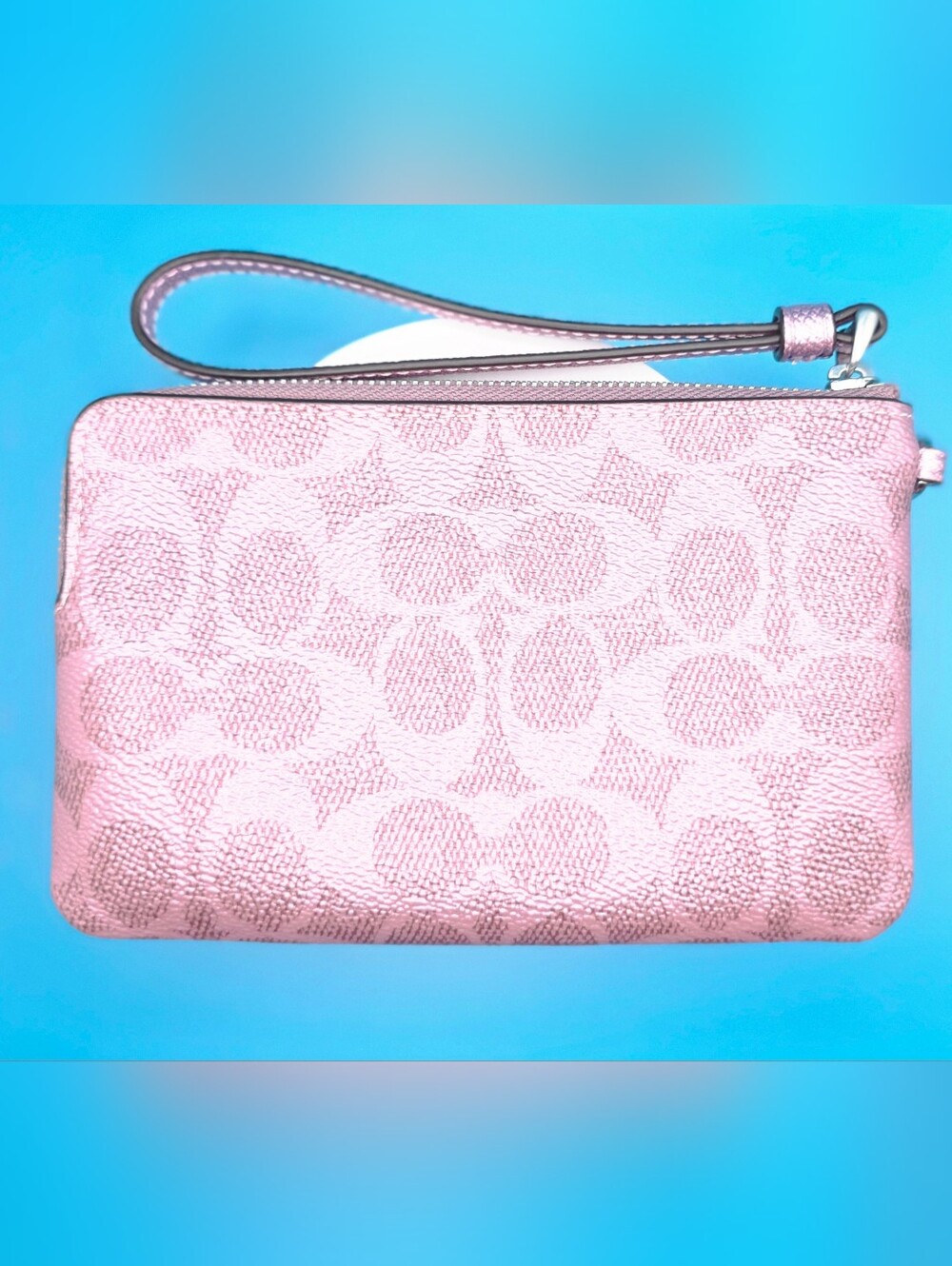 Coach Metallic Pink Signature Wristlet - Picture 4 of 5